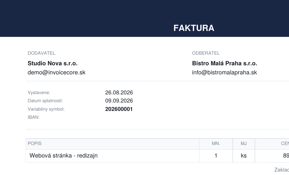Preview invoice